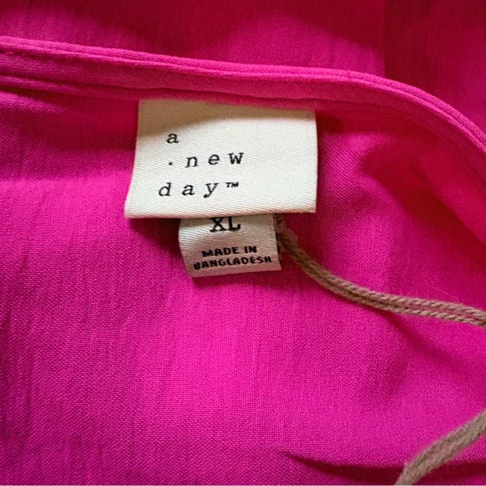 NWT A New Day Pink Maxi Dress Size XL Crinkle Gauze Cutout Front Target - Picture 4 of 5